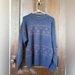 Vintage Men's Blue and Purple Sweater